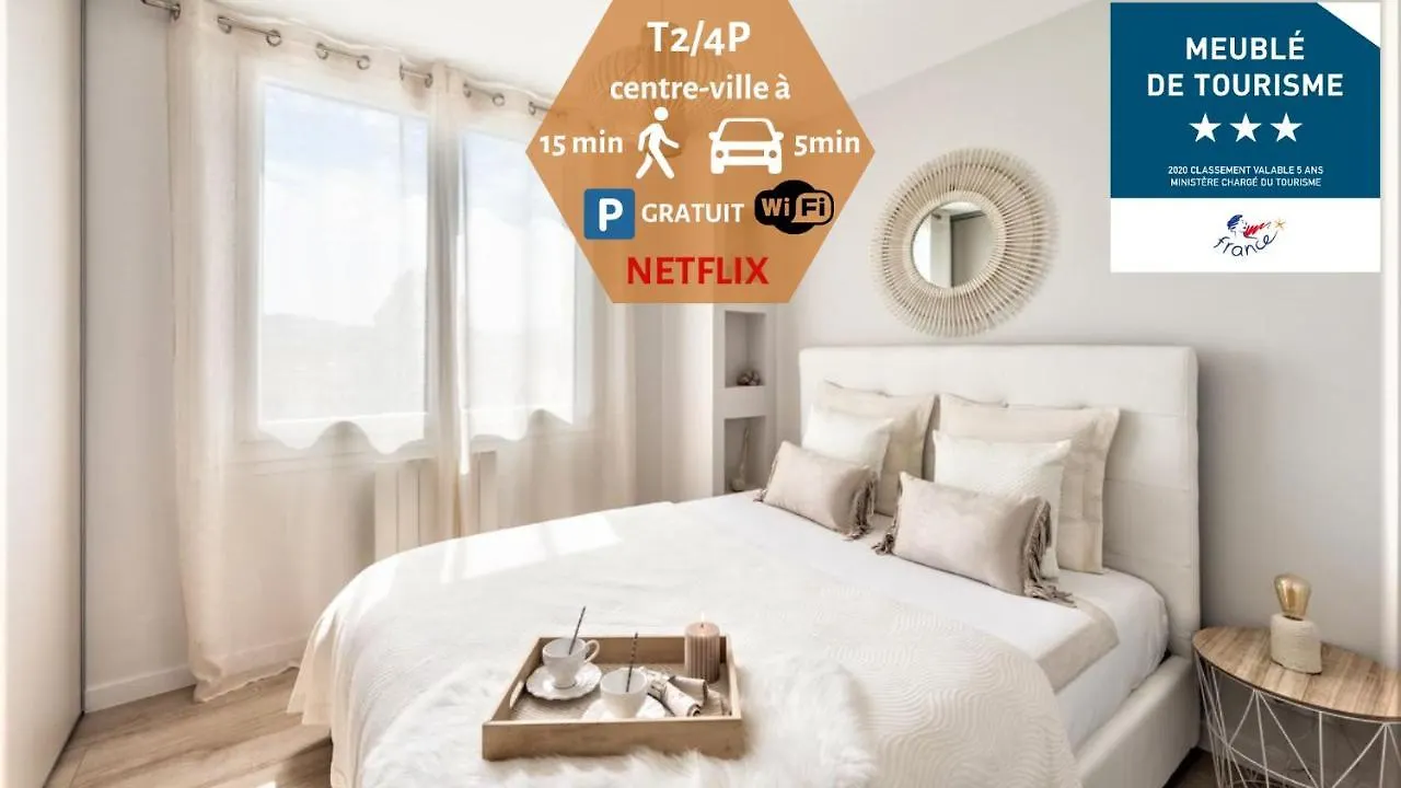 Le Golden Green A 5Min Du Centre-Ville Avec Parking Privatif Gratuit 阿讷西 公寓
